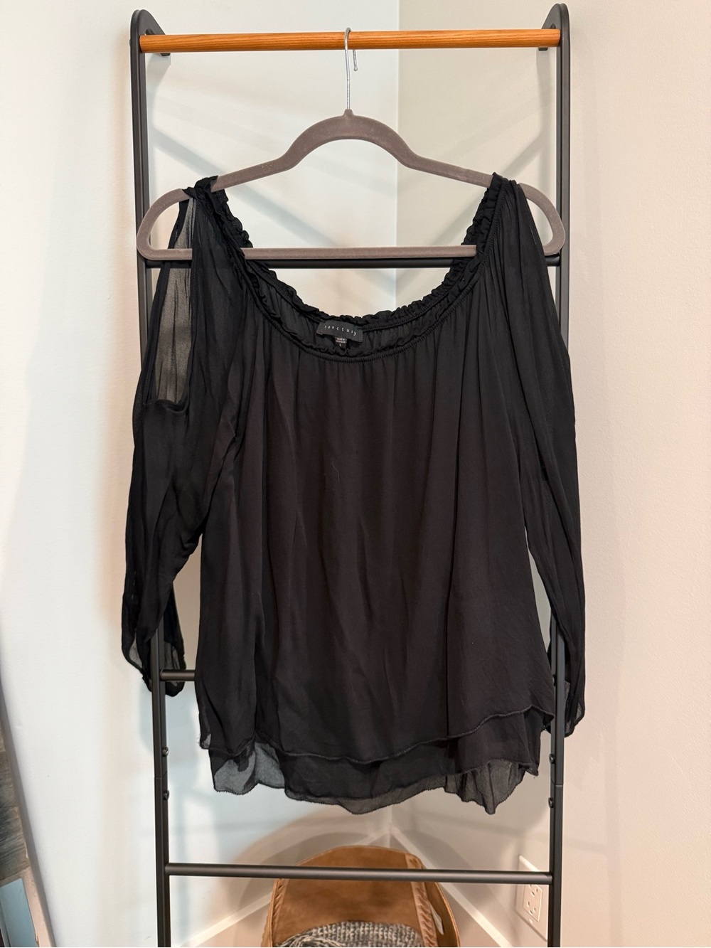 Sanctuary Black Cold-Shoulder Blouse